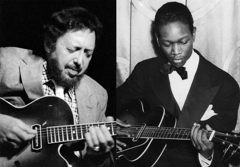 Guitarists Barney Kessel (Photo: Wikimedia) and Charlie Christian (photo: Charles B. Nadel)