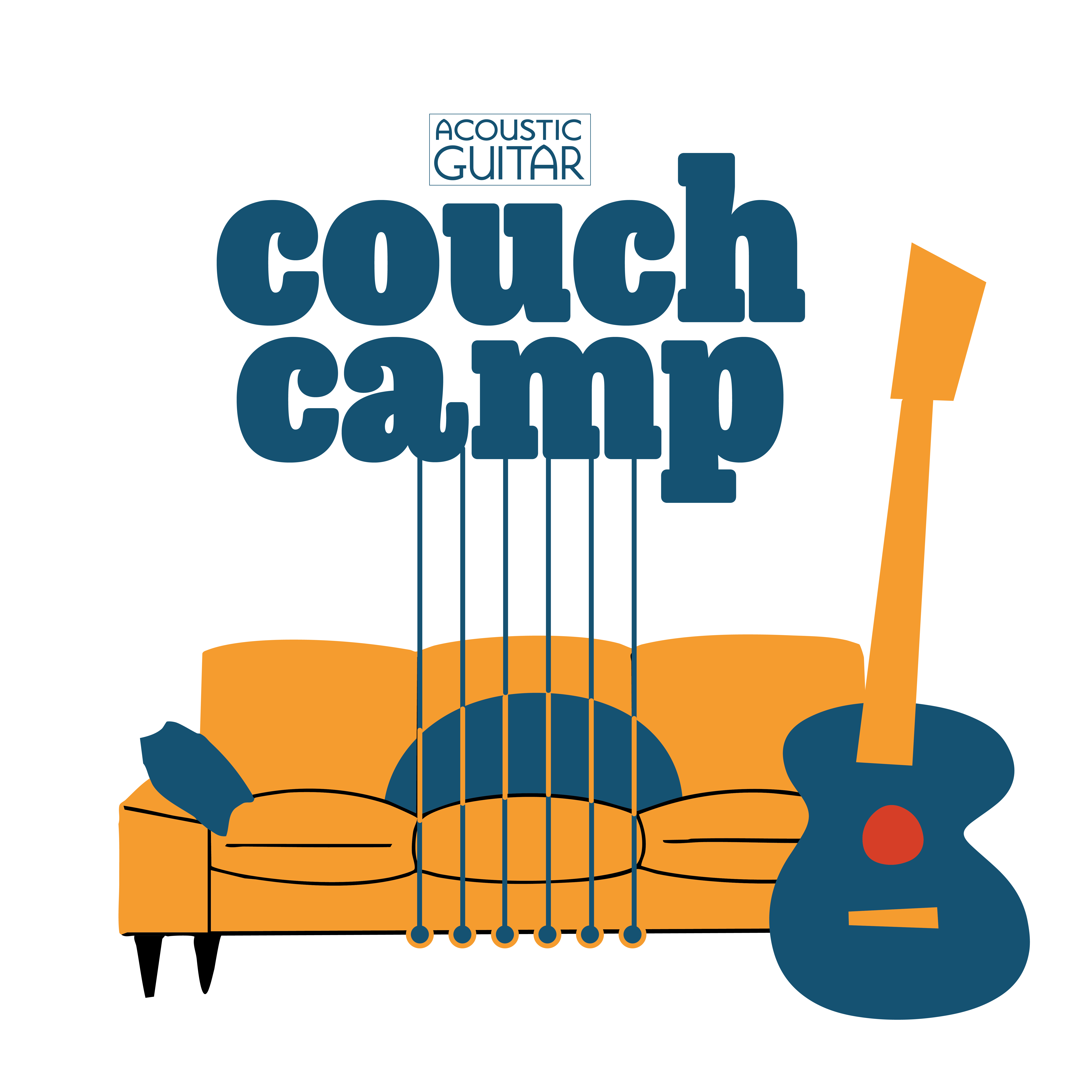 acoustic guitar couch camp logo